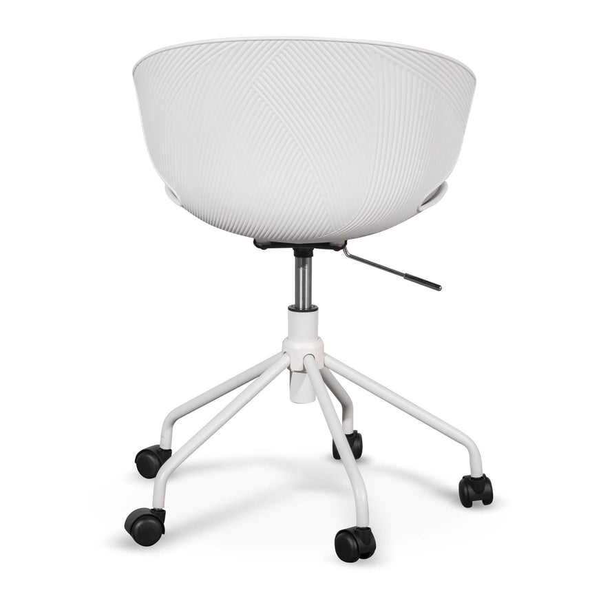 White Office Chair - Light Grey Seat