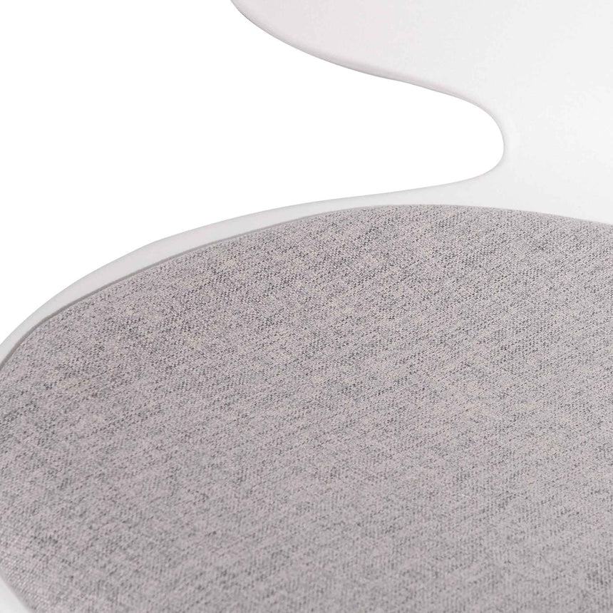 White Office Chair - Light Grey Seat