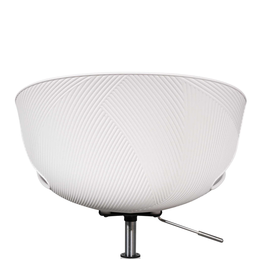 White Office Chair - Light Grey Seat