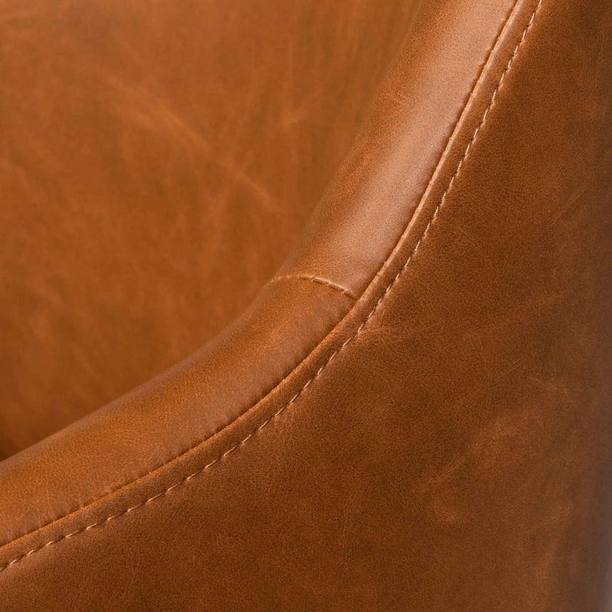 Office Chair - Vintage Tan with Black Base