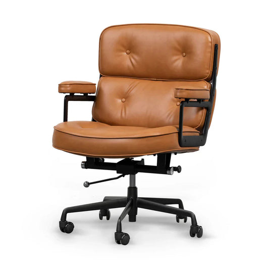 Adjustable Office Leather Chair - Honey Tan