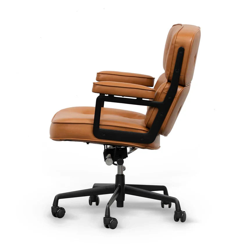 Adjustable Office Leather Chair - Honey Tan