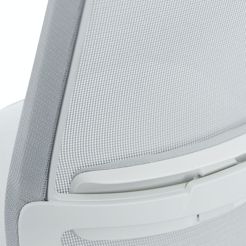 Mesh Office Chair - Cloud Grey with White Base