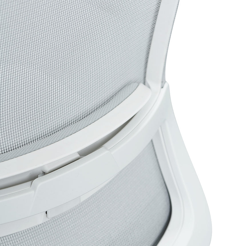 Mesh Office Chair - Cloud Grey with White Base