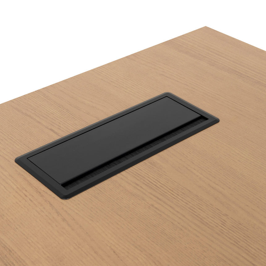 1.8m Executive Desk Left Return with Black Legs - Natural