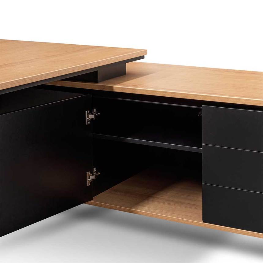 2.3m Right Return Office Desk - Natural