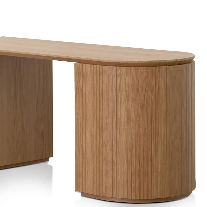 Oliver Oak Wood Left Drawer Office Desk 1.77m - Natural Oak