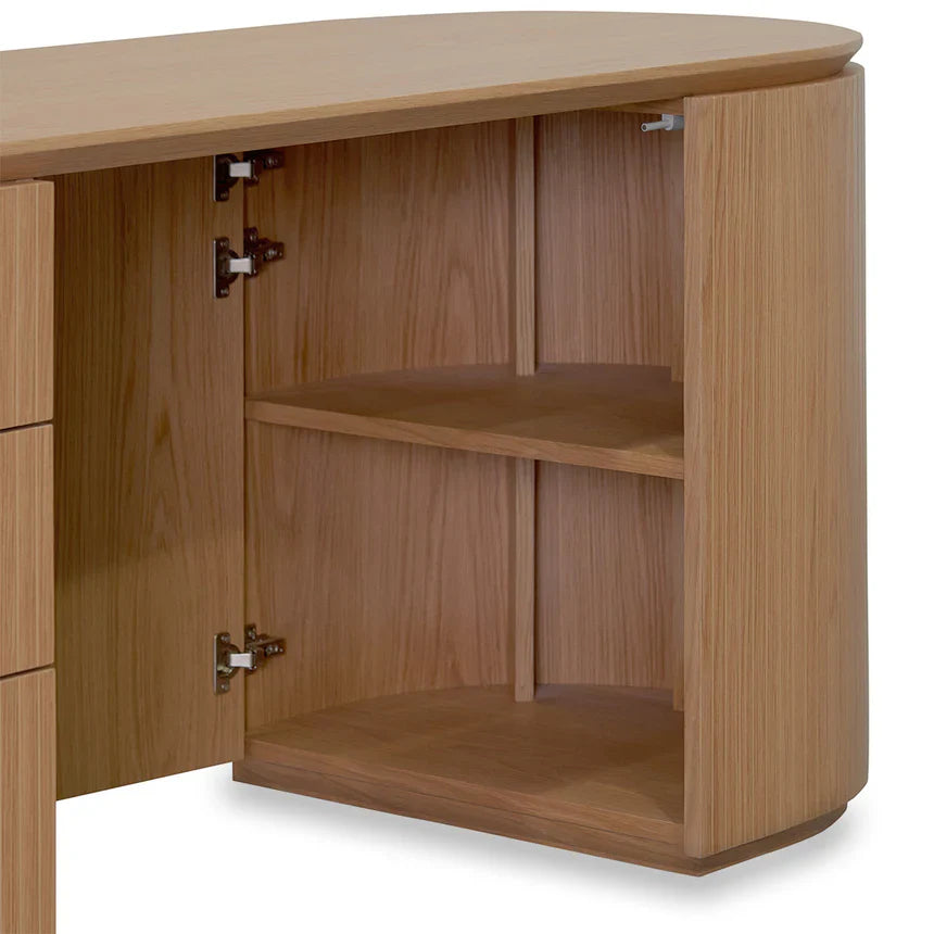 Oak Wood Left Drawer Office Desk 1.77m - Natural Oak