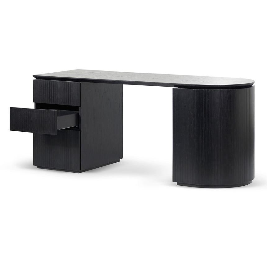 1.77m Left Drawer Office Desk - Black Oak