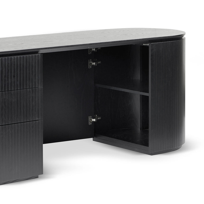 1.77m Left Drawer Office Desk - Black Oak