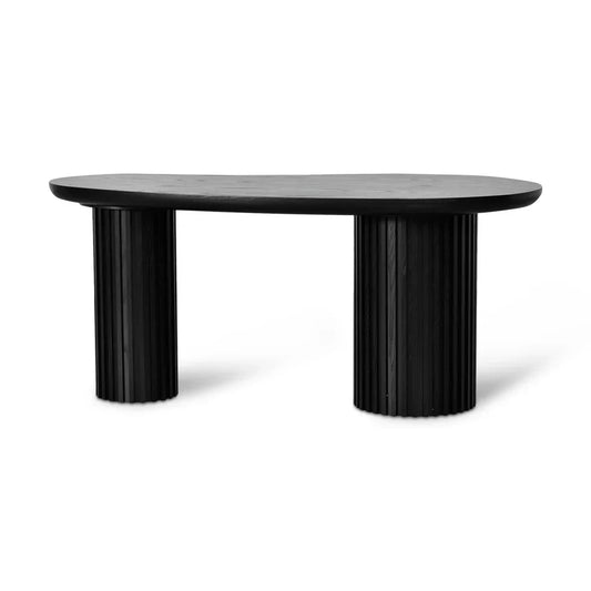 Bean Office Wooden Desk 1.7m - Black Oak