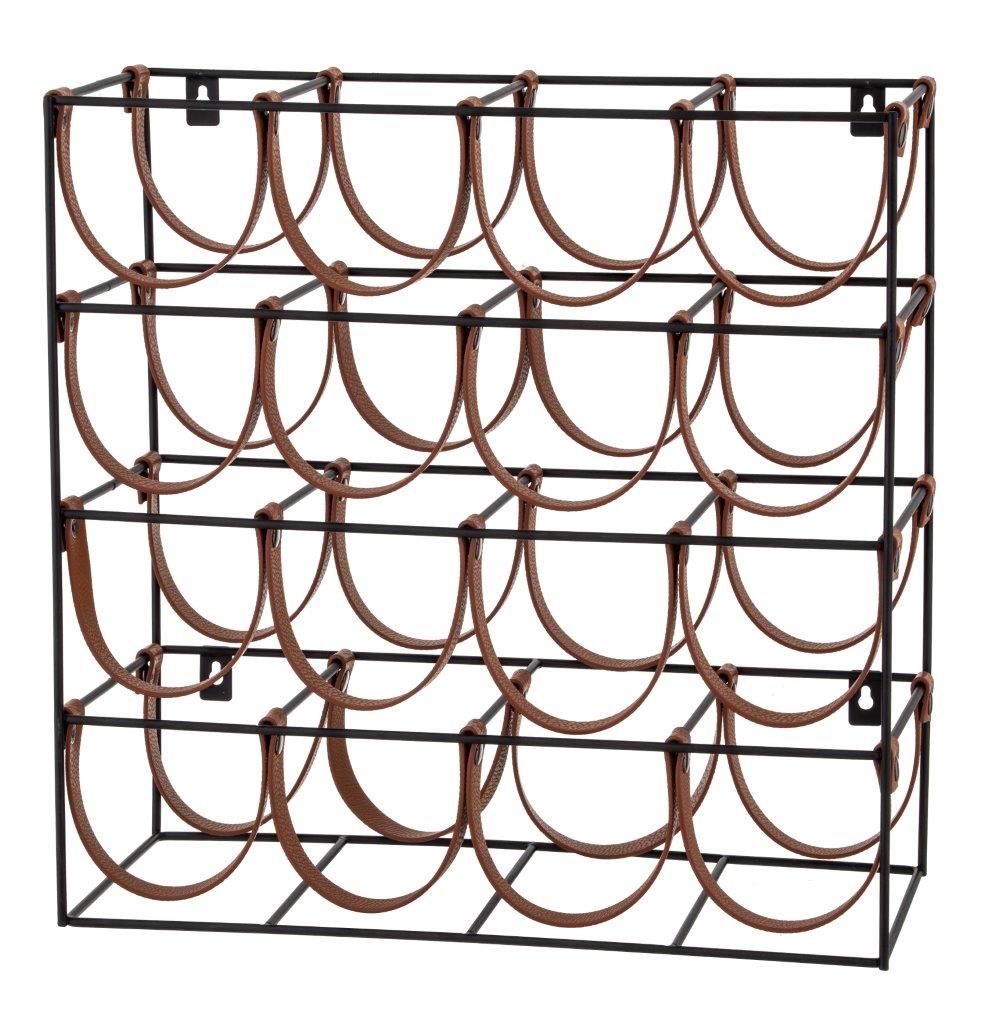Orell 16 Bottles PU Leather Wine Rack - Tan