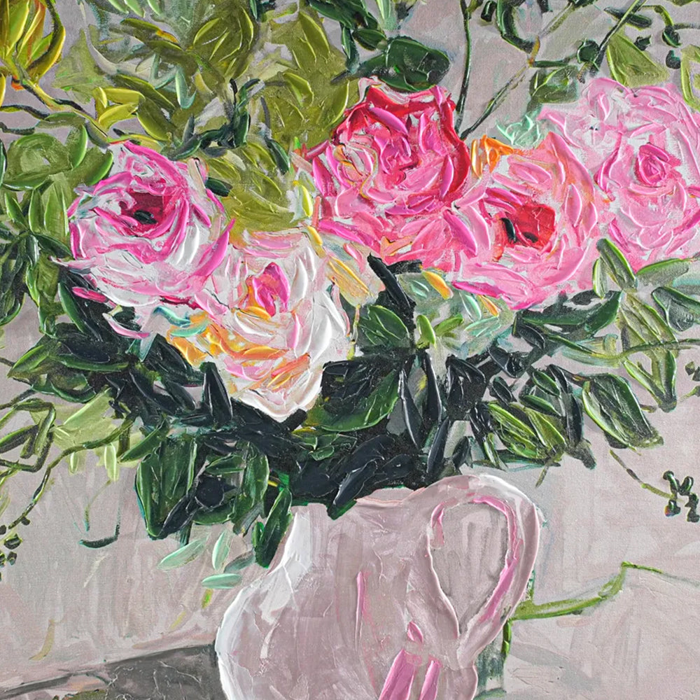 Pink Florals Enhanced Canvas Print