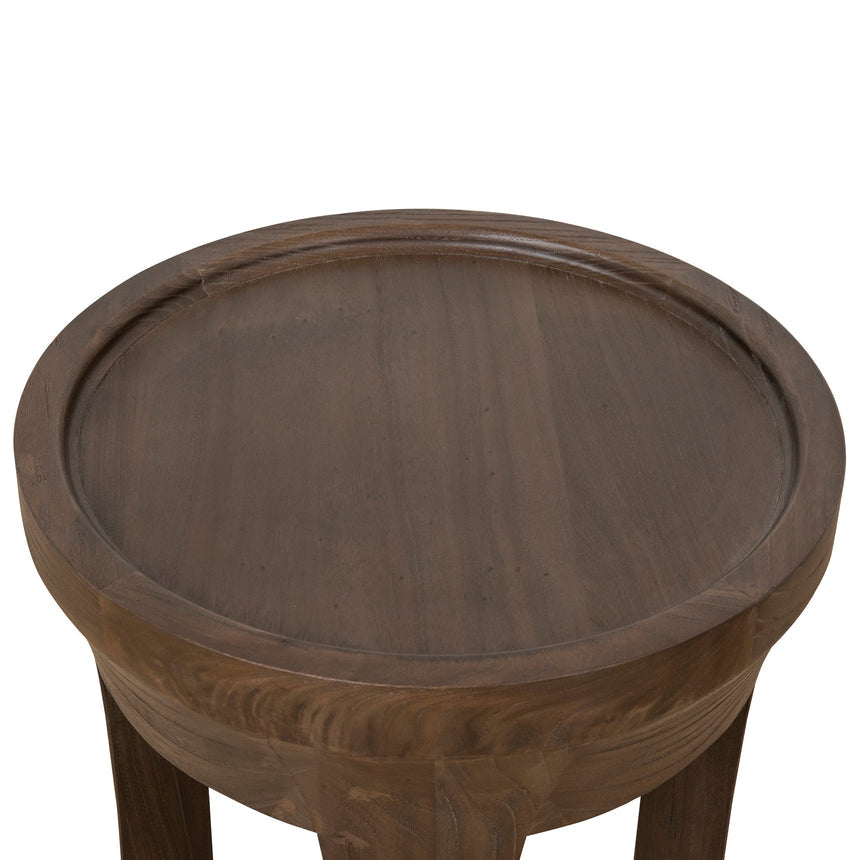 34.5cm Round Side Table - Walnut