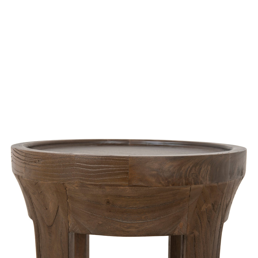 34.5cm Round Side Table - Walnut