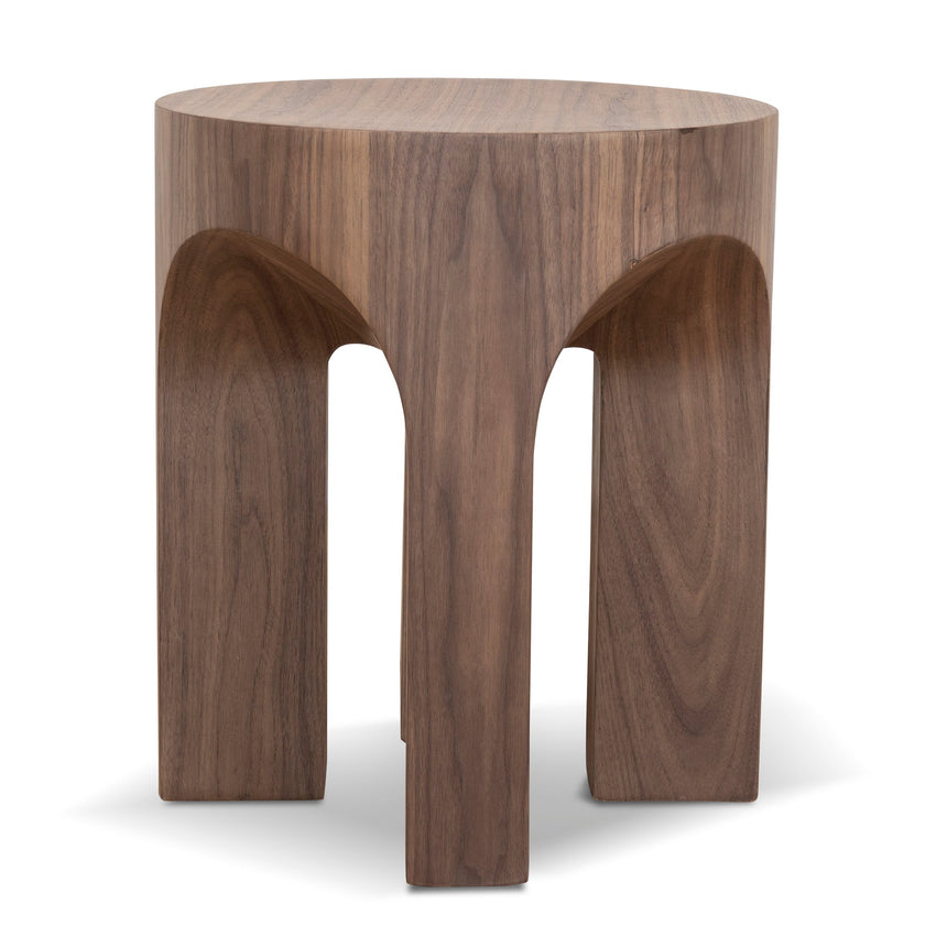 49.5cm Round Side Table - Walnut