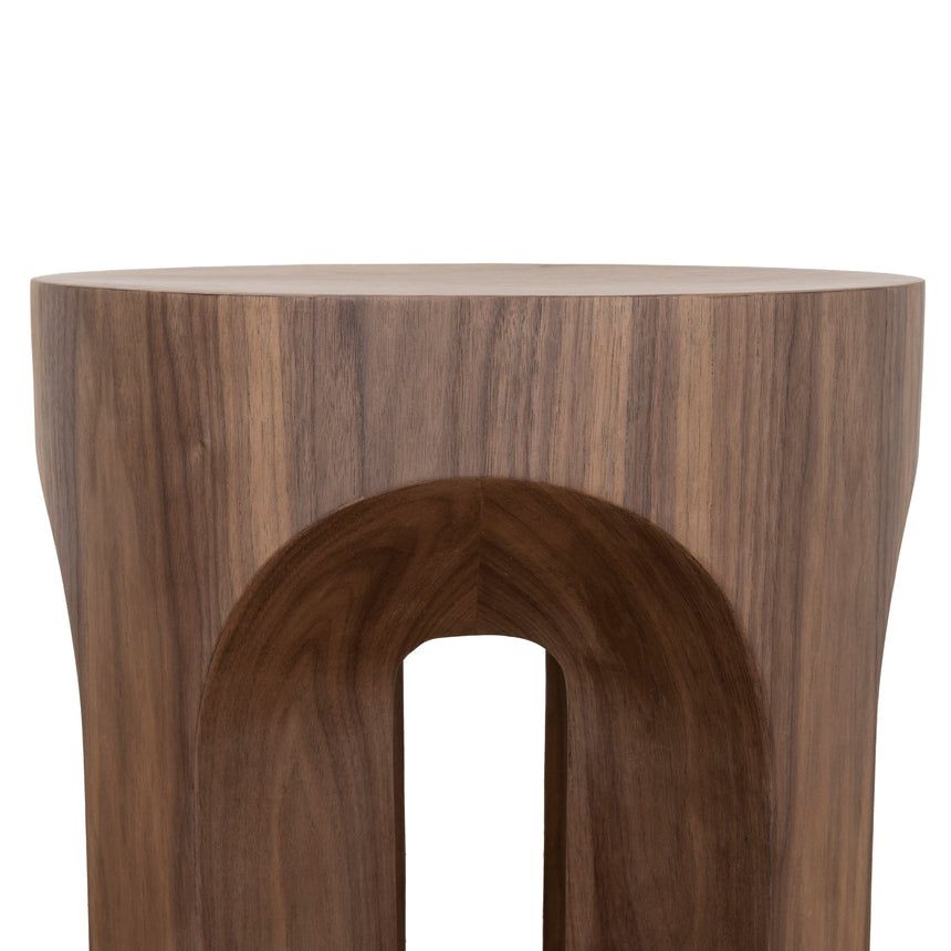 49.5cm Round Side Table - Walnut