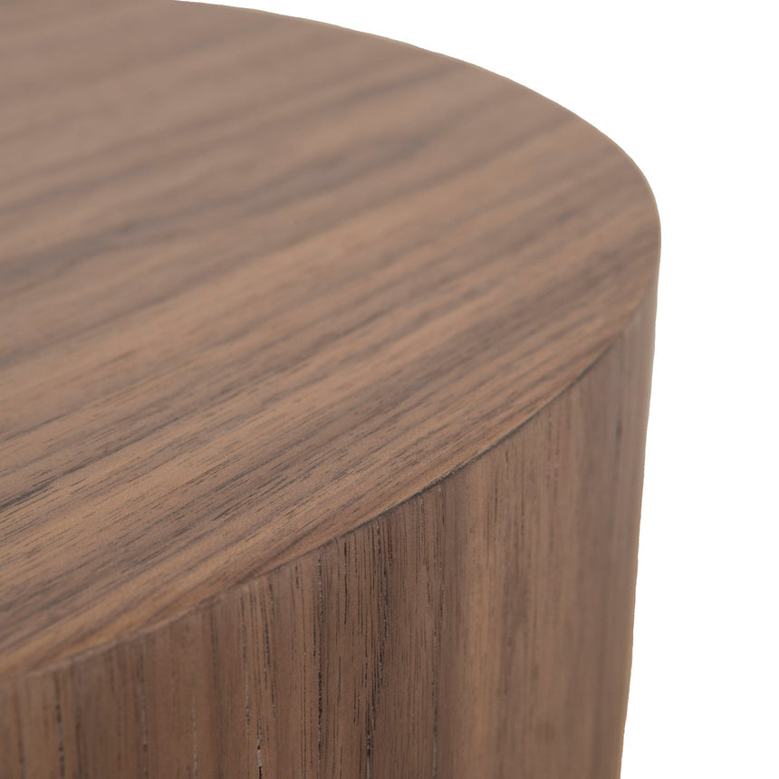 49.5cm Round Side Table - Walnut
