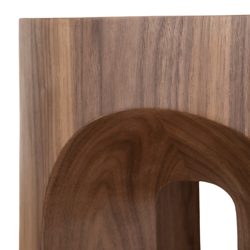 49.5cm Round Side Table - Walnut