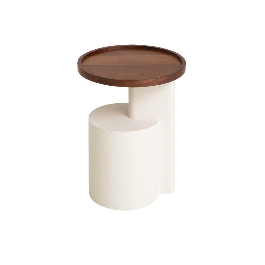 White Side Table - Walnut