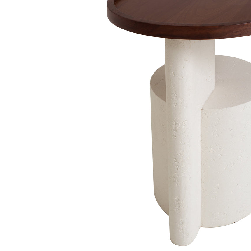 White Side Table - Walnut