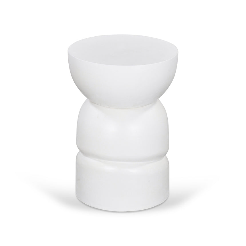 38cm Round Side Table - White