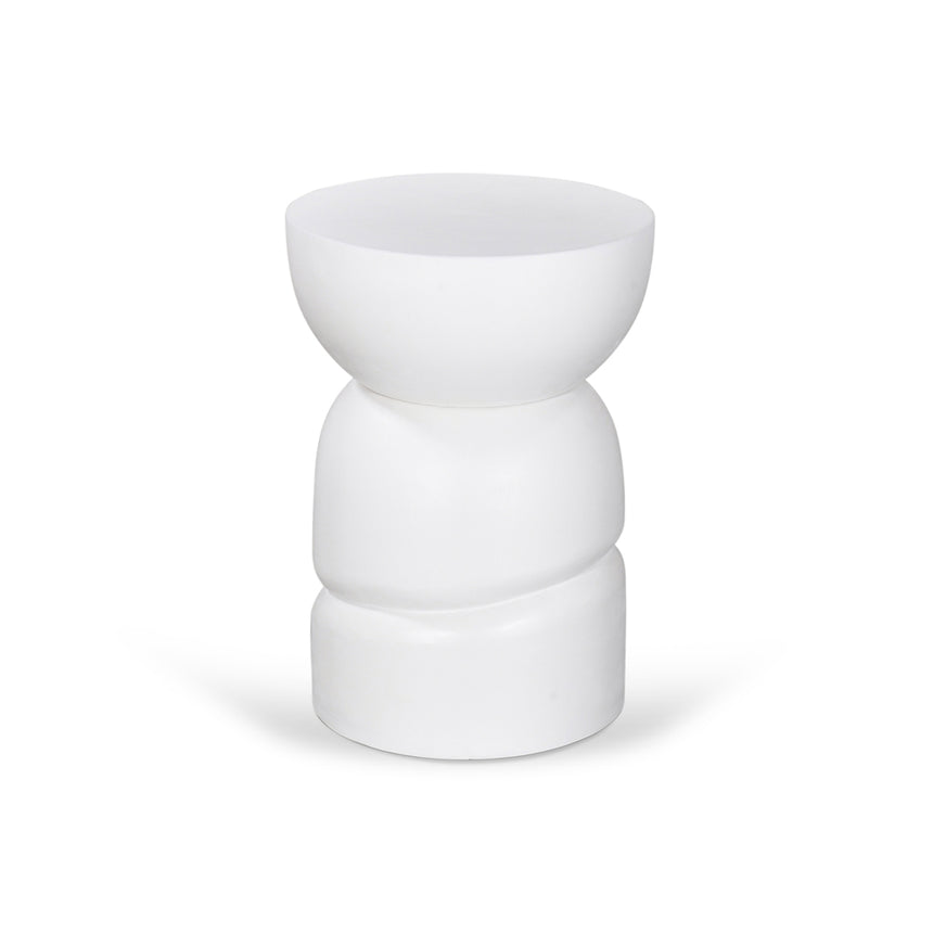 38cm Round Side Table - White