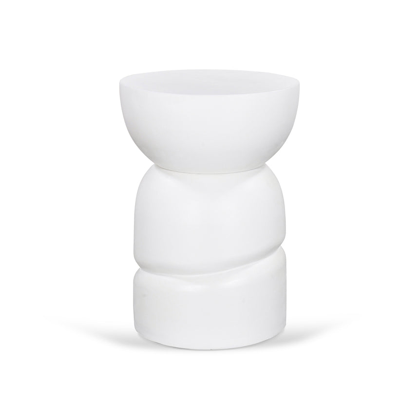 38cm Round Side Table - White