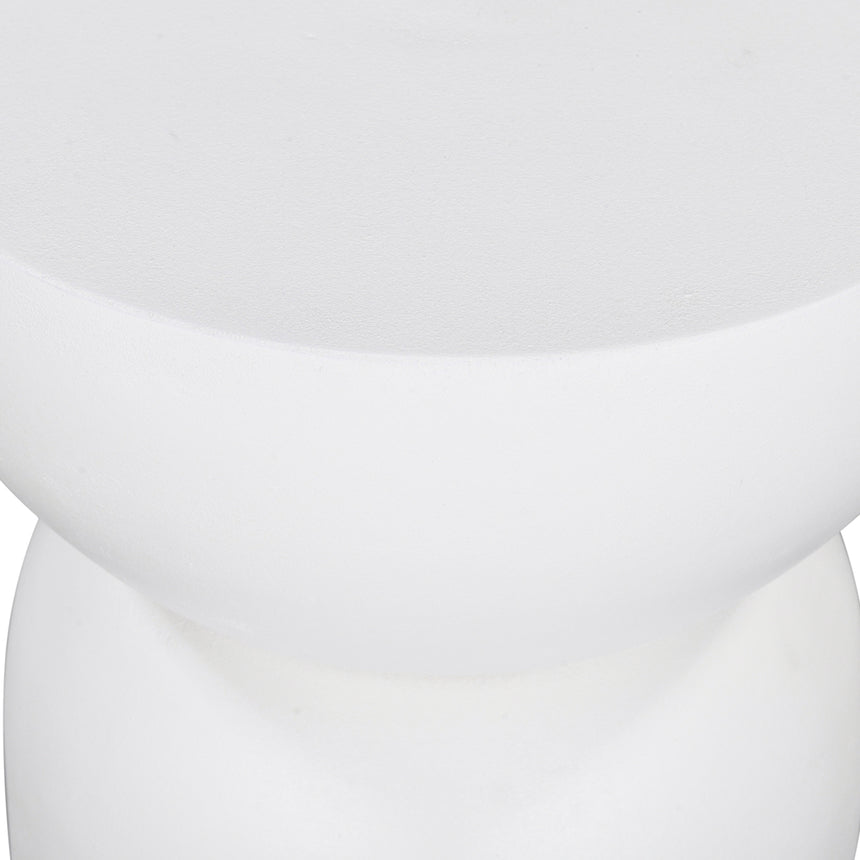 38cm Round Side Table - White