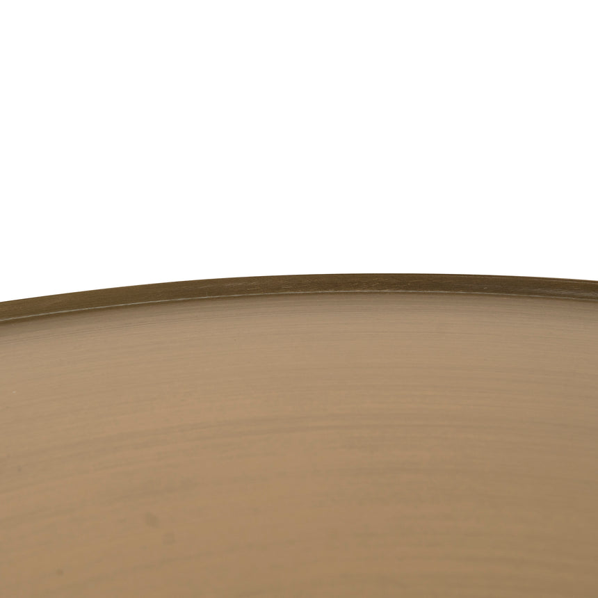 45cm Brushed Gold Side Table - Travertine