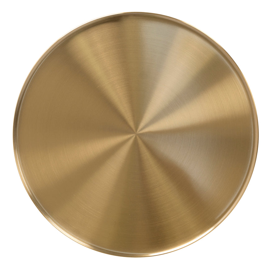 45cm Brushed Gold Side Table - Travertine