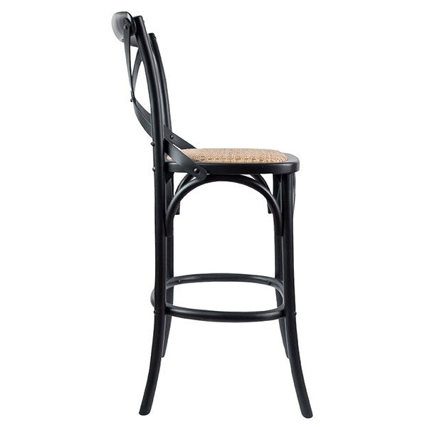 Victoria Noir Cross Back Bar Stool