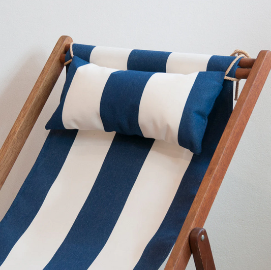 Head Cushion Synthetic Navy Blue/Cream