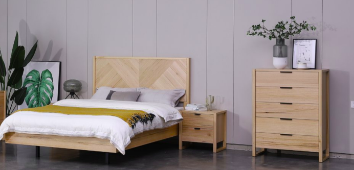 Perrine 5 Drawer Messmate Timber Tallboy - Natural