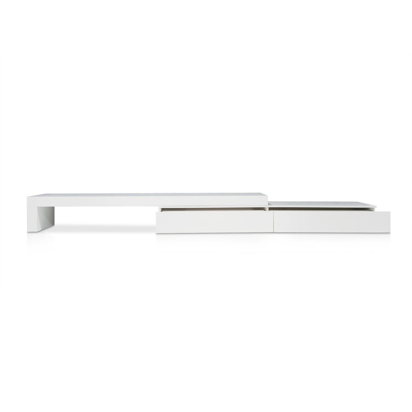 Extendable TV Entertainment Unit - White Oak