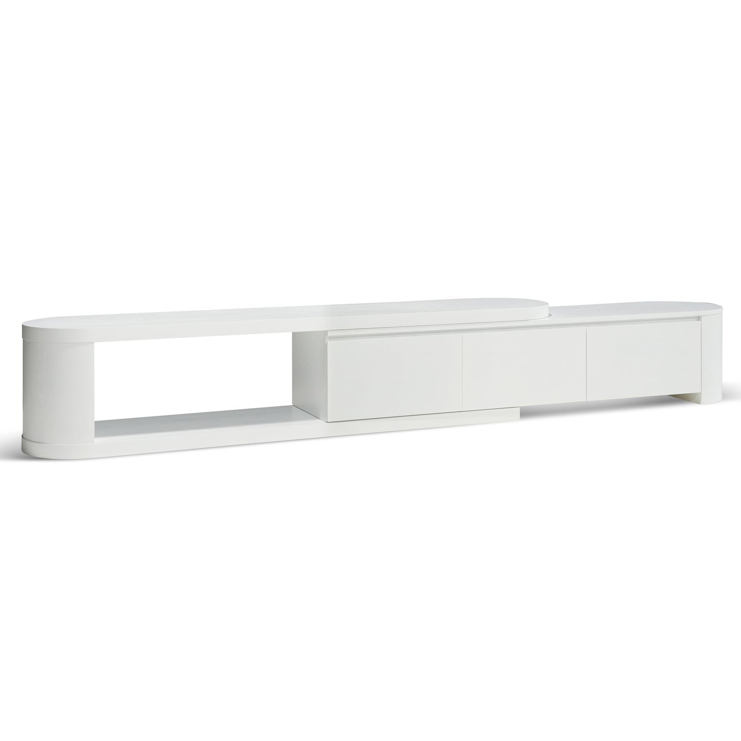 Extendable TV Entertainment Unit Full - White Oak
