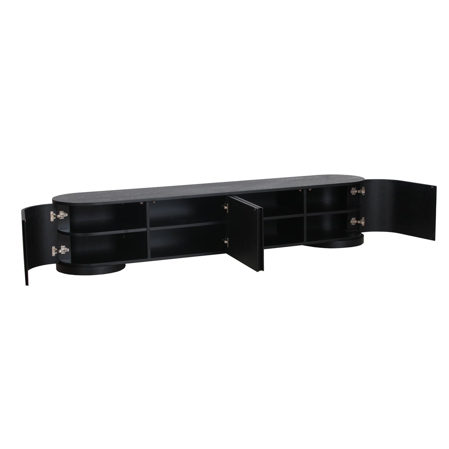 2.2m TV Entertainment Unit - Full Black