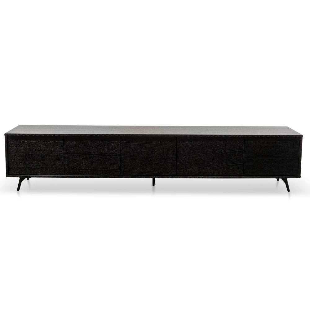 2.4m Entertainment TV Unit - Black Oak