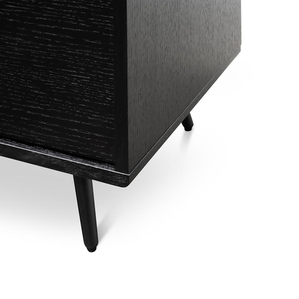 2.4m Entertainment TV Unit - Black Oak