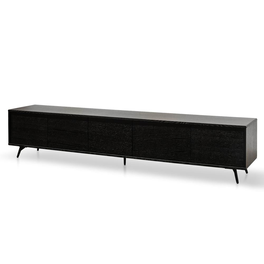 2.4m Entertainment TV Unit - Black Oak