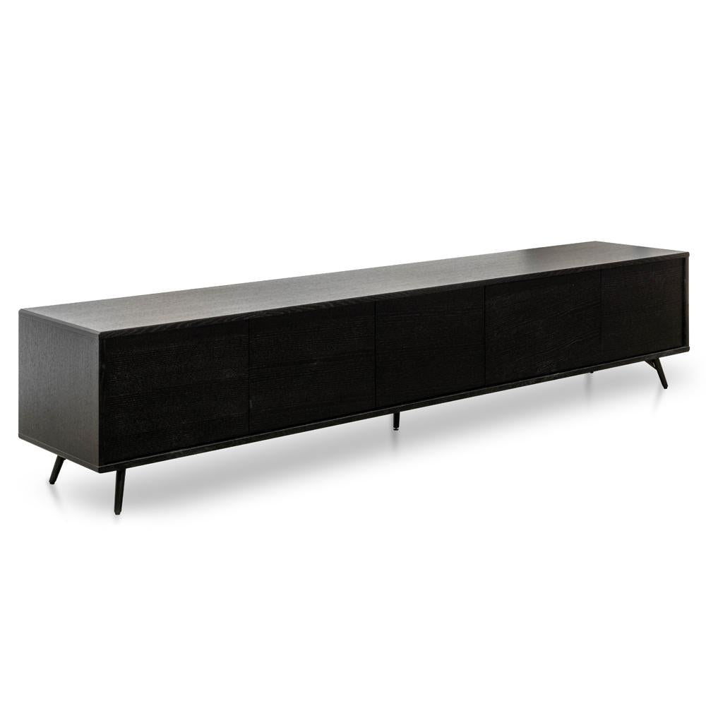 2.4m Entertainment TV Unit - Black Oak
