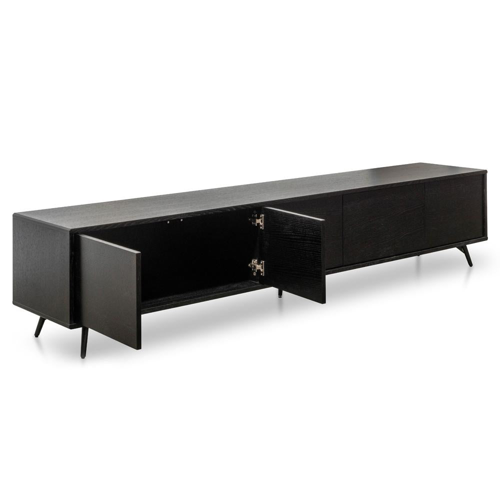2.4m Entertainment TV Unit - Black Oak