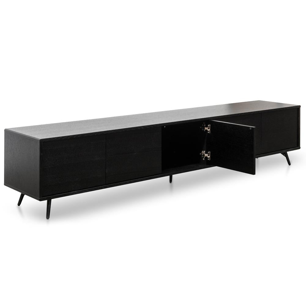 2.4m Entertainment TV Unit - Black Oak