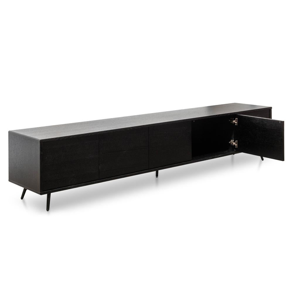 2.4m Entertainment TV Unit - Black Oak