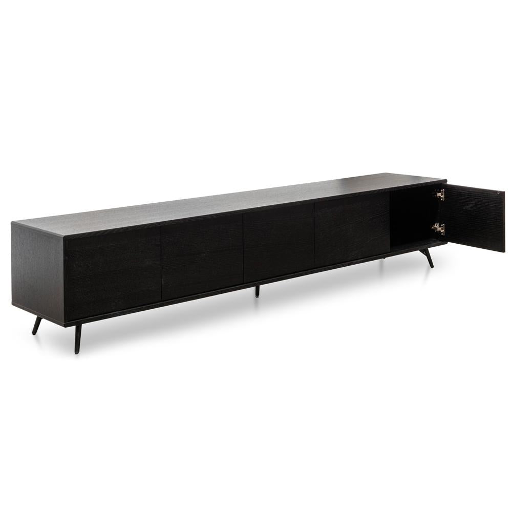 2.4m Entertainment TV Unit - Black Oak