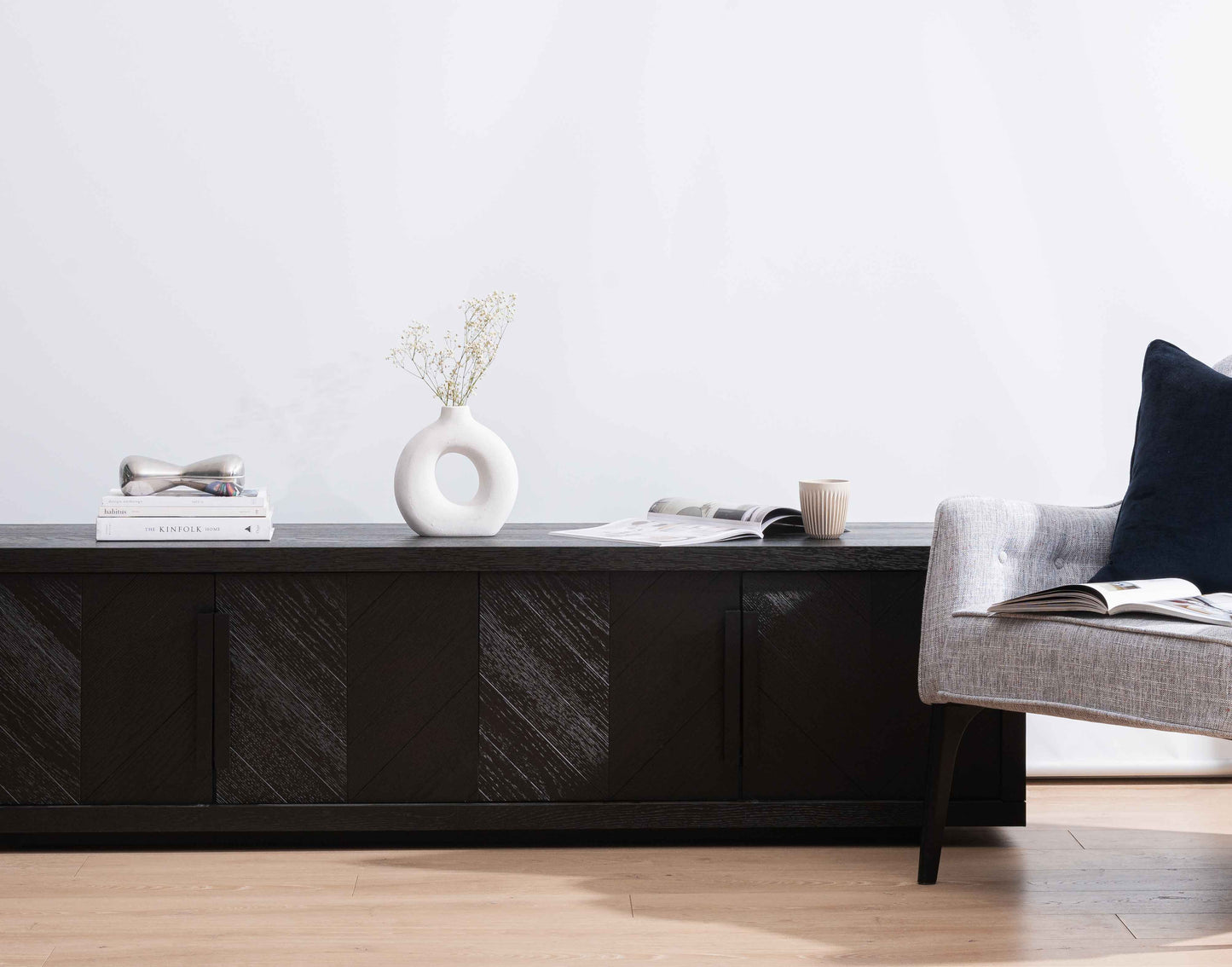 1.8m Entertainment TV Unit - Textured Espresso Black