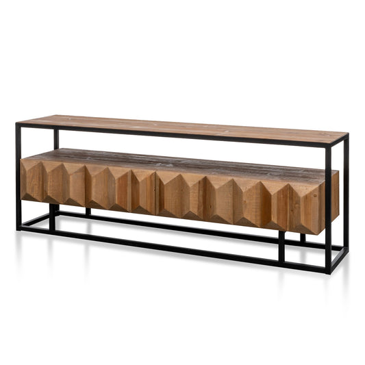 1.8m Entertainment TV Unit - Natural with Black Frame
