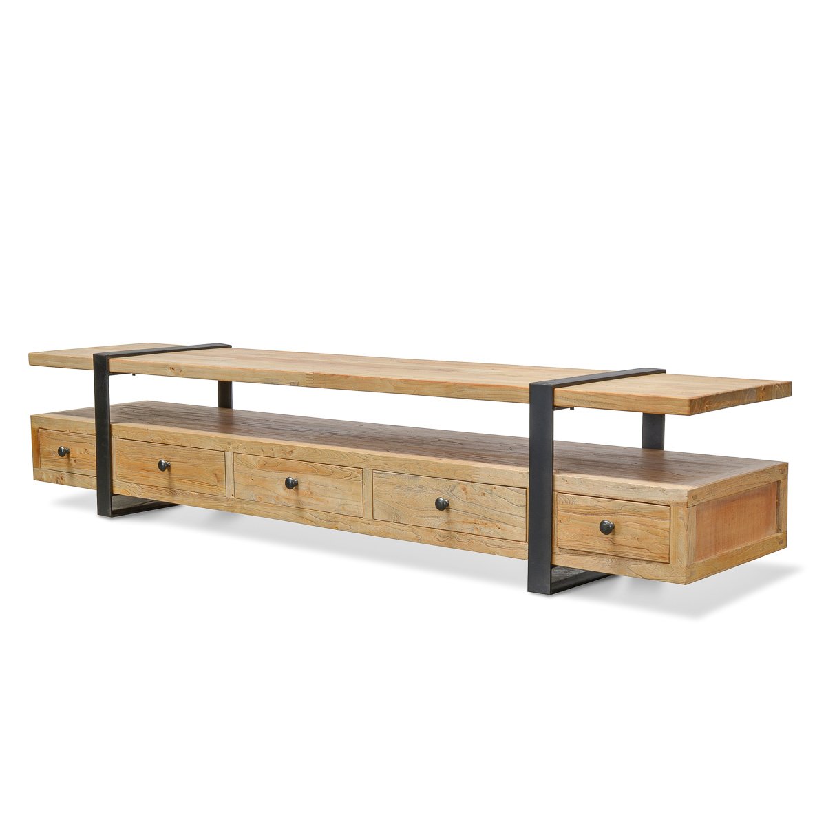 Reclaimed Elm Lowline 2.2m TV Entertainment Unit