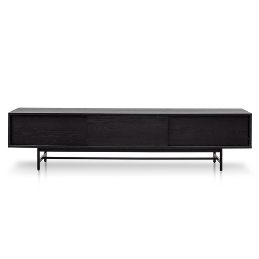 2.1m Wooden Entertainment TV Unit - Full Black