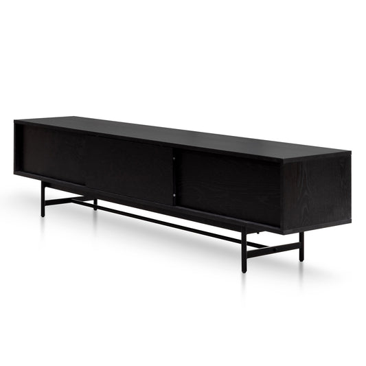 2.1m Wooden Entertainment TV Unit - Full Black